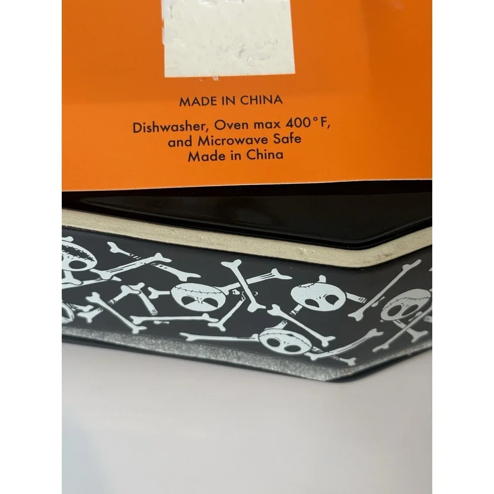 Disney Nightmare Before Christmas Ceramic Baking Dish w/ Lid Jack Sally NWT 12